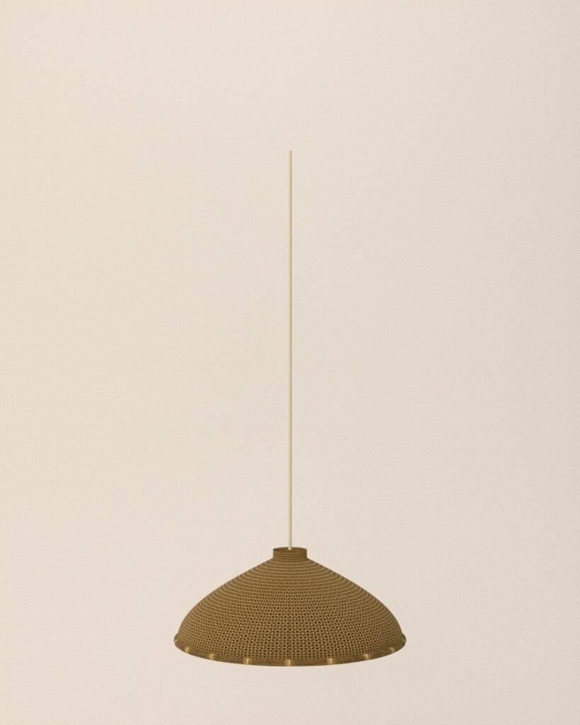 Bowness rattan pendant shade, woven rattan, front view