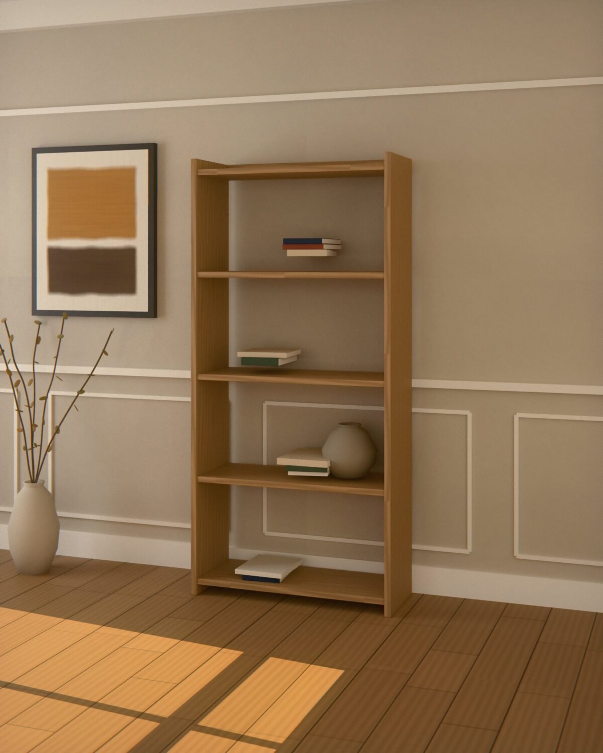 Grasmere oak shelving, oak, in a room