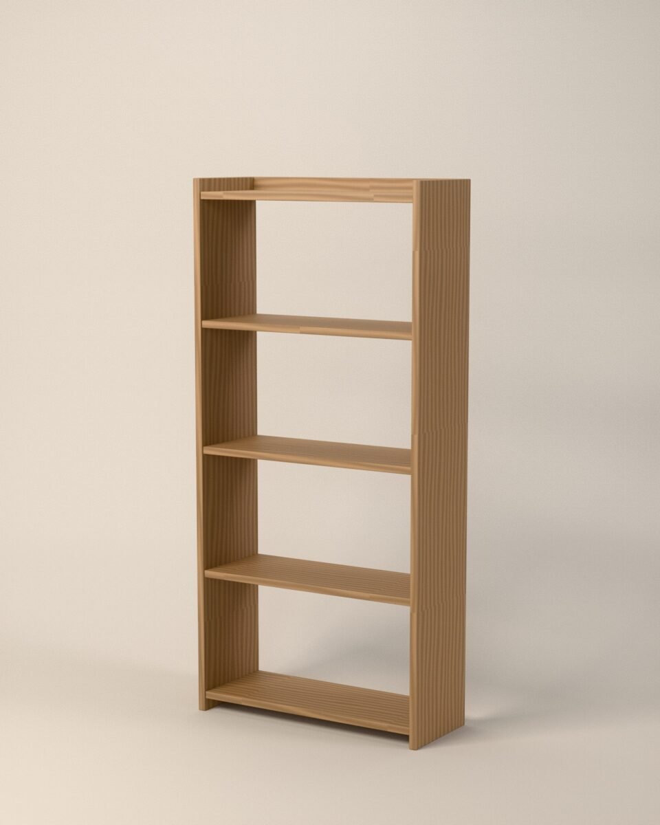 Grasmere oak shelving, oak, three-quarter view