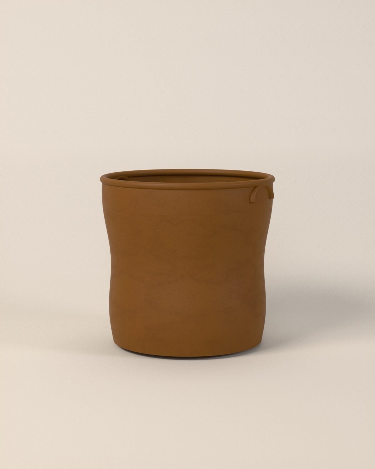 Kirkby leather log basket, leather, three-quarter view