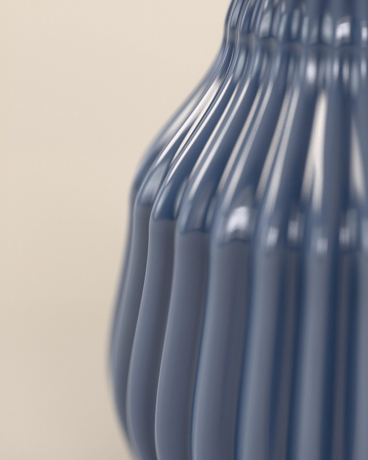 Saltaire ceramic table lamp, ribbed stoneware, linen, close-up of the materials
