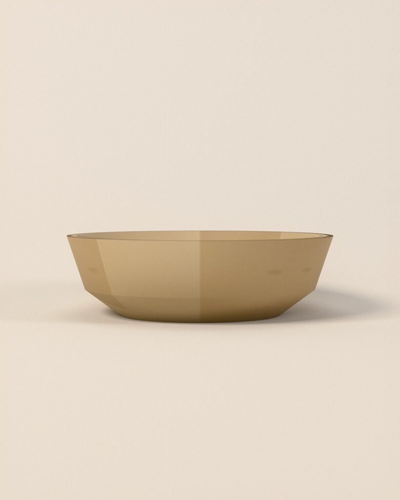 Tadcaster travertine bowl, travertine, front view
