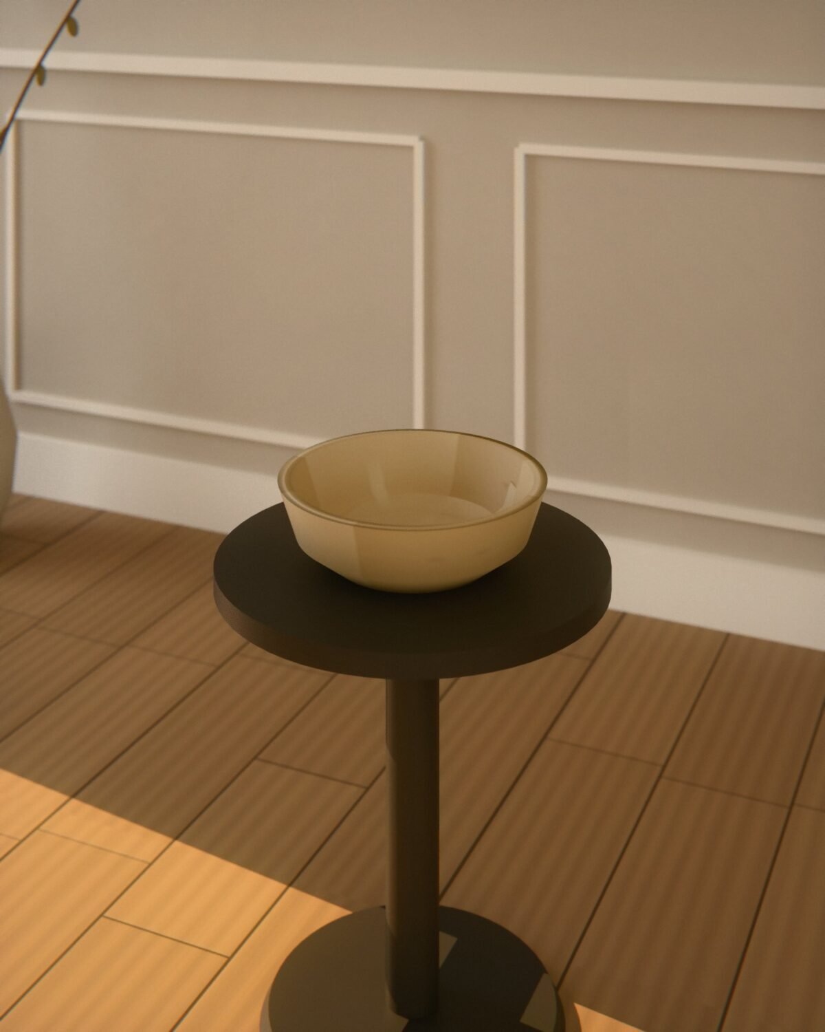 Tadcaster travertine bowl, travertine, in a room