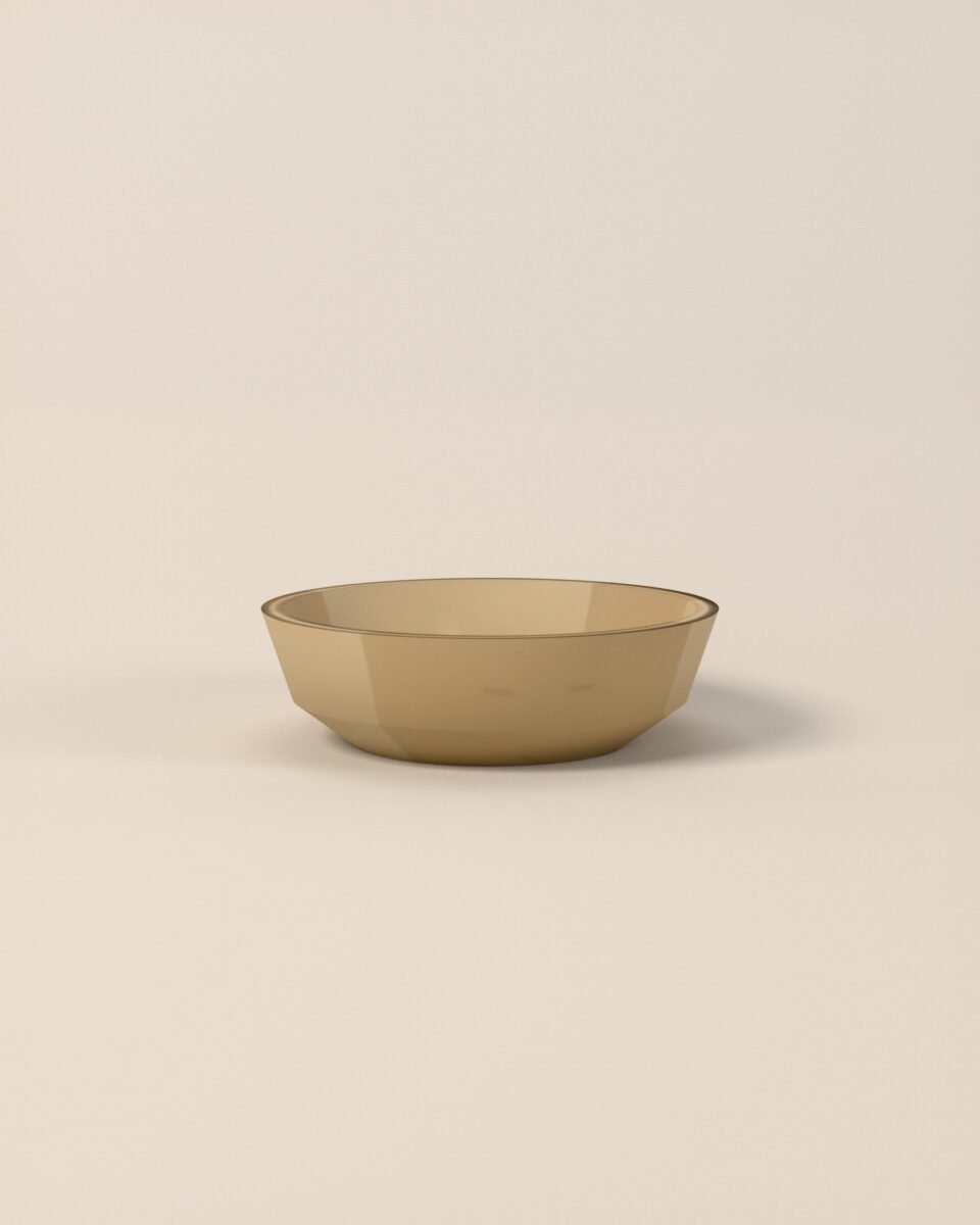 Tadcaster travertine bowl, travertine, three-quarter view